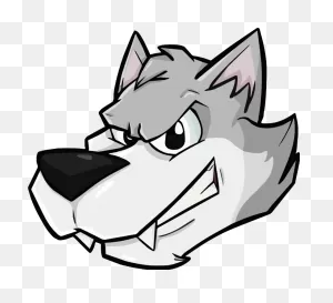 Wolf Cartoon Grey Evil Grin Wild Animal Sticker