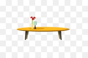 Bedroom Wooden Table Vector Illustration