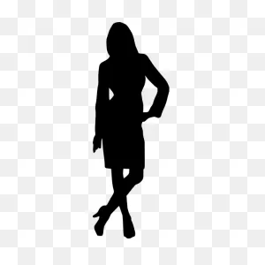 Standing Woman Silhouette | Free PNG-WebP