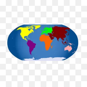 Colored Map Of The World Vector Illustration | Free PNG-WebP