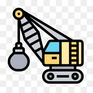 Demolition, Crane, Destruction, Wrecking, Ball Icon - Download On ClipartFlare.com 
