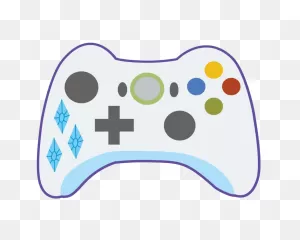 Drawn Game White Controller On A Black Background Free Image Download