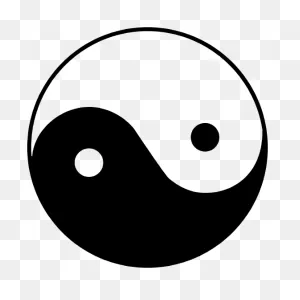 Yin And Yang In A Heart Sticker