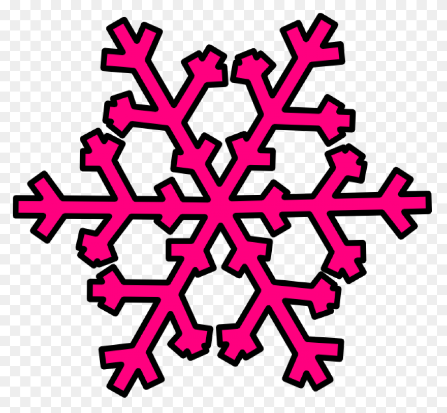 Snowflakes Clipchart | Pink Snowflake - Snow Flake
