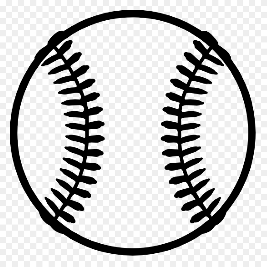 Black And White Softball Clipart - 