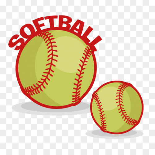 Black And White Softball Clipart - 