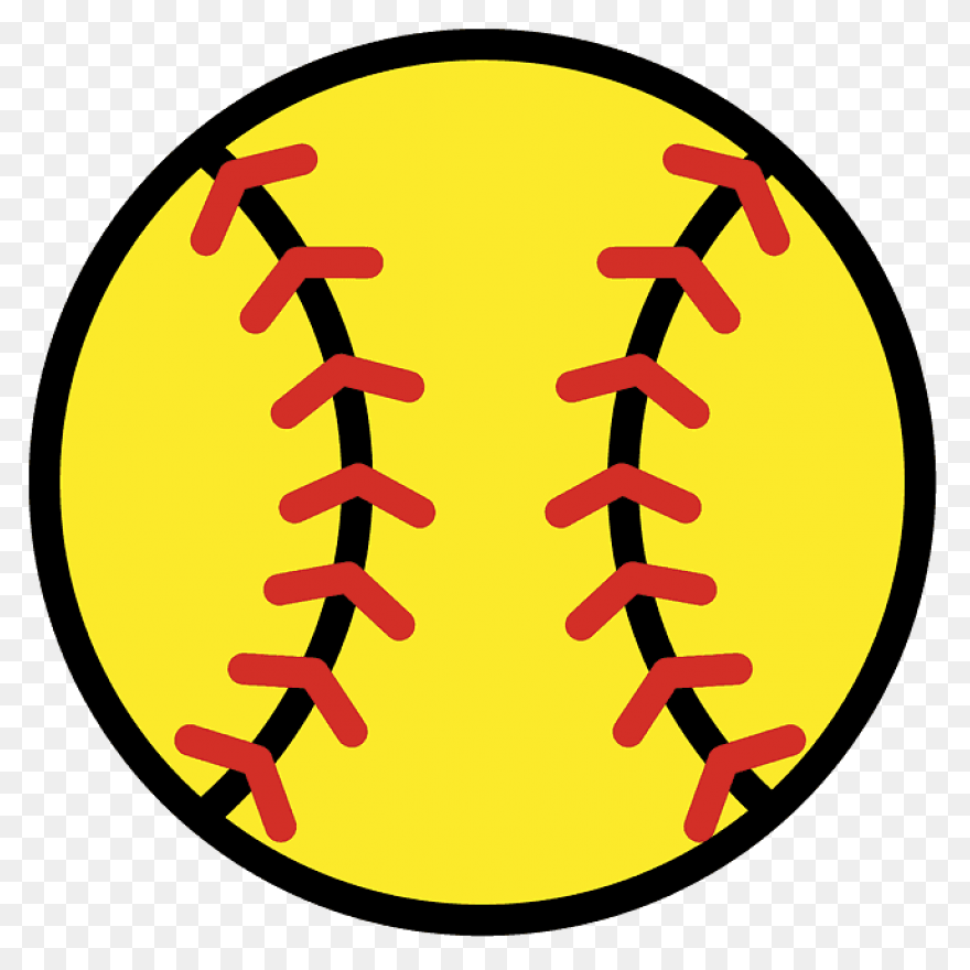Black And White Softball Clipart - 