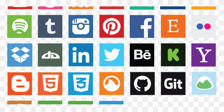Social Media Icons Set Logo, Social