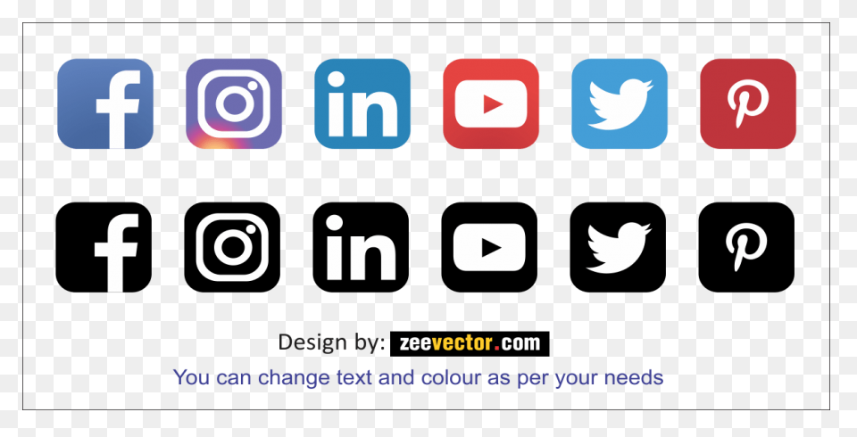 Social Media Icons Set Logo, Social