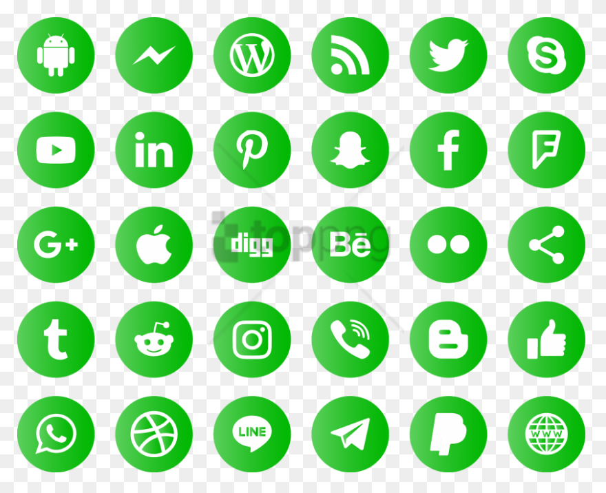 Social Media Icons Set Logo, Social