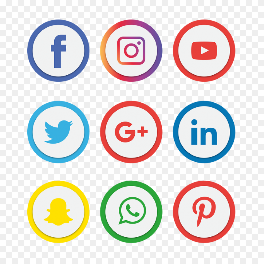 Social Media Icons Set Logo, Social