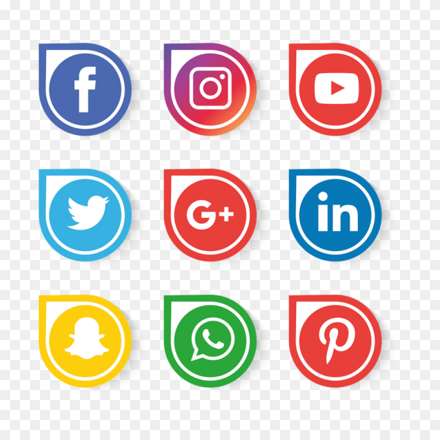 Social Media Icons Set Logo, Social