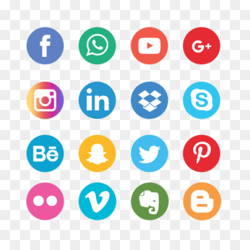 Social Media Icons Set Logo, Social