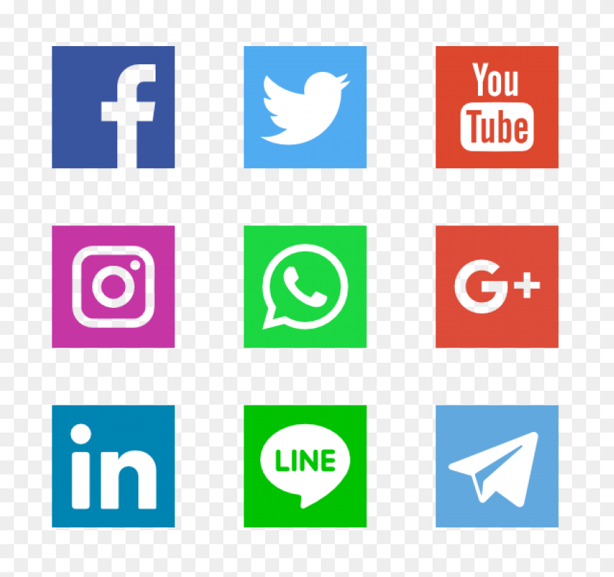 Social Media Icons Set Logo, Social