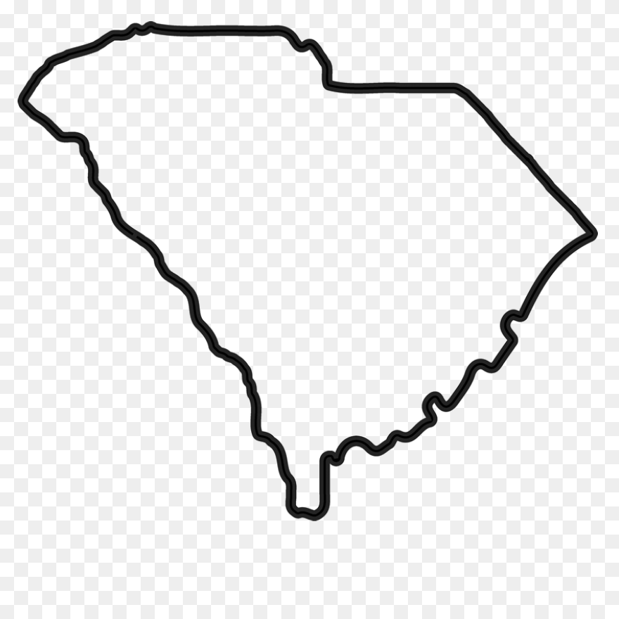 South Carolina Outline Rubber Stamp - South Carolina