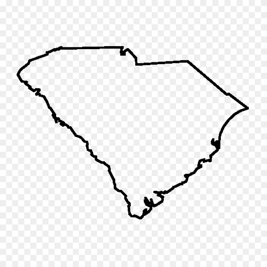 South Carolina Outline Rubber Stamp