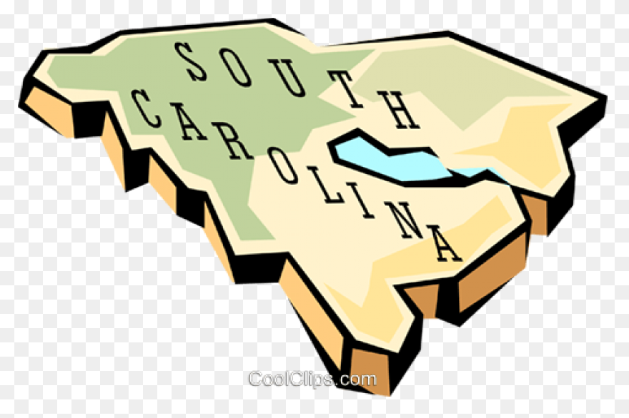 South Carolina Outline Rubber Stamp