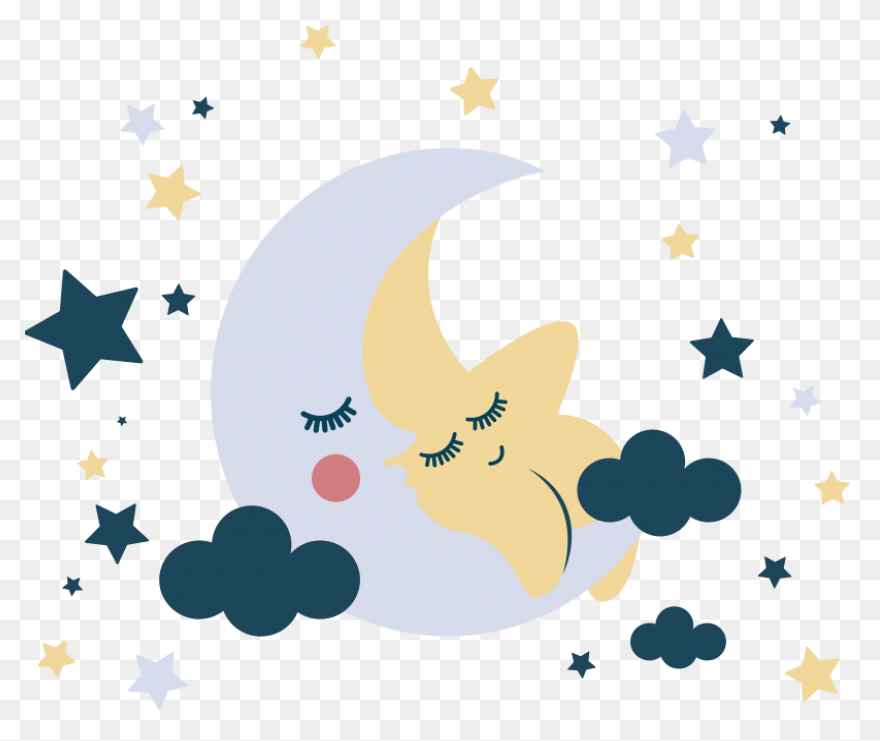 Crescent Moon And Stars Clip Art - 