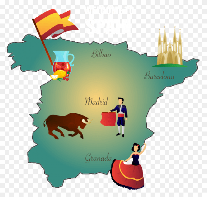 Spain Map Flag - Free Image On Clip