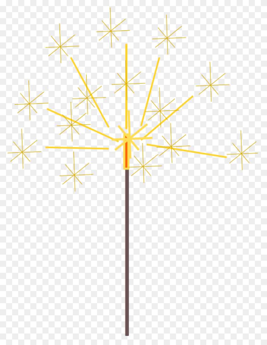 Sparkler Rubber Stamp Clipart - Ful