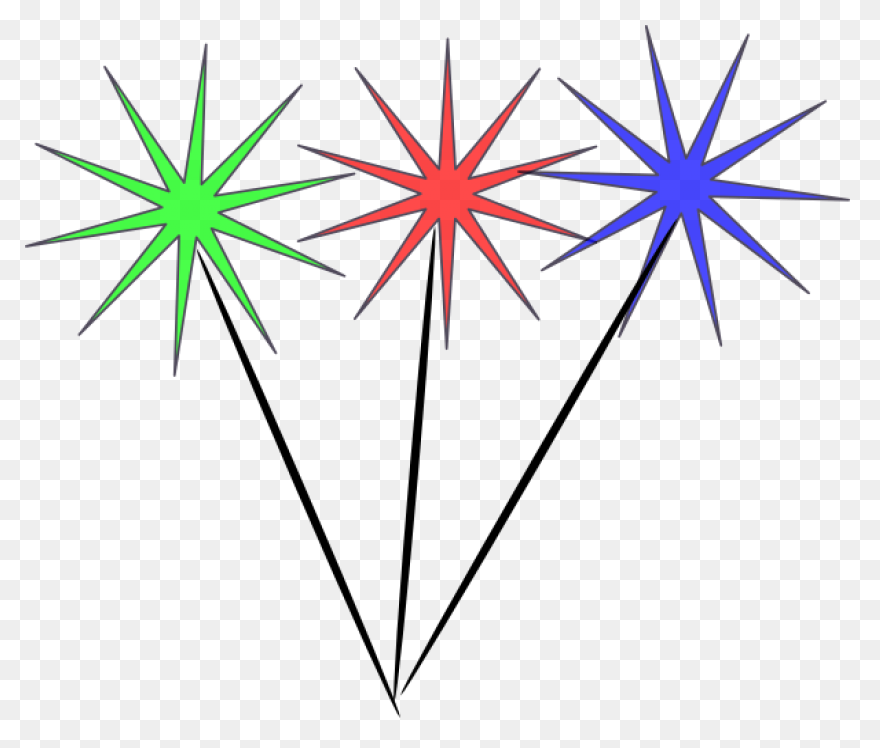 Sparkler Rubber Stamp Clipart - Ful