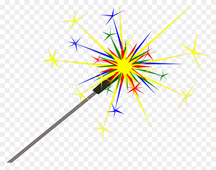Sparkler Rubber Stamp Clipart - Ful
