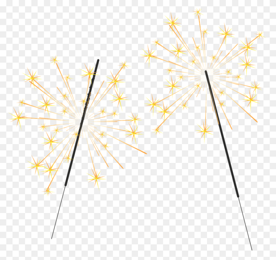 Sparkler Rubber Stamp Clipart - Ful