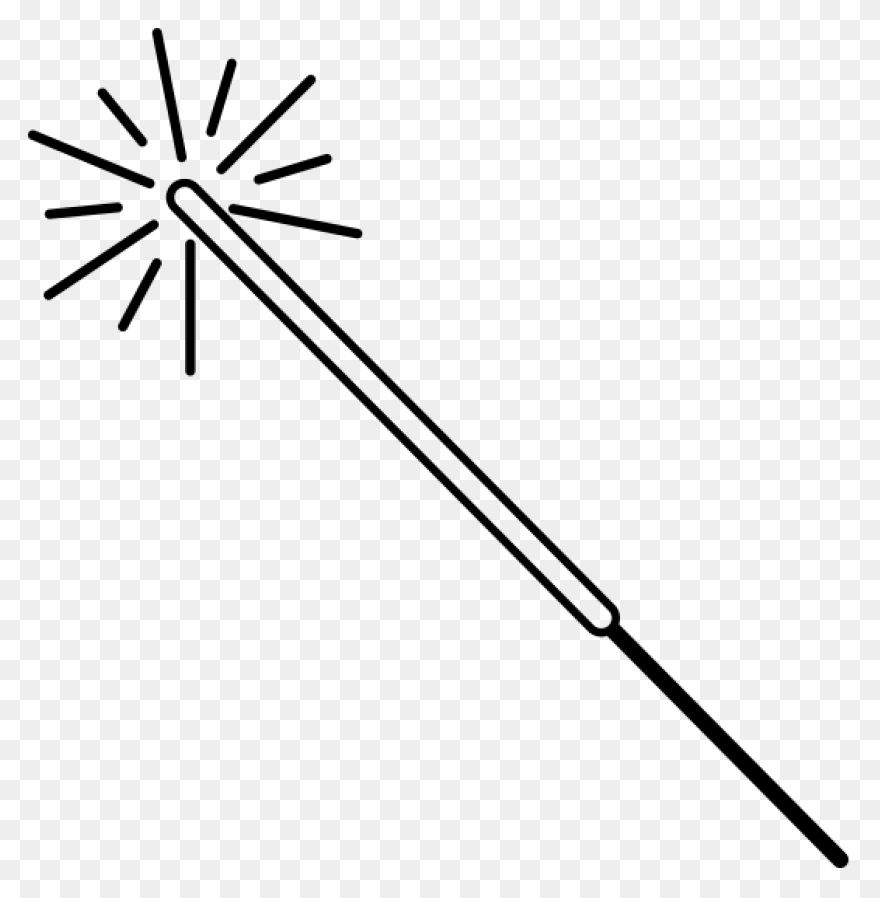 Sparkler Rubber Stamp Clipart Full - Sparkler