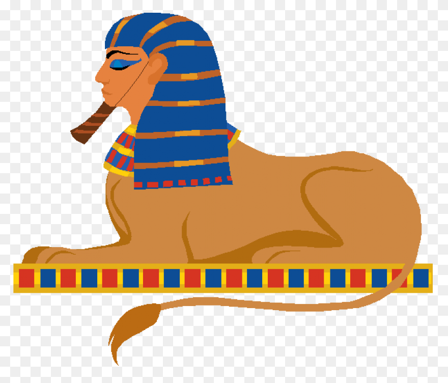 Egyptian Symbol Sphinx Hand Drawn T