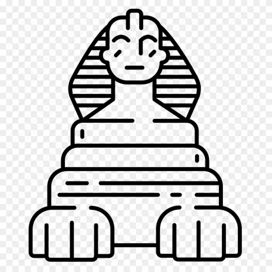 Egyptian Symbol Sphinx Hand Drawn T