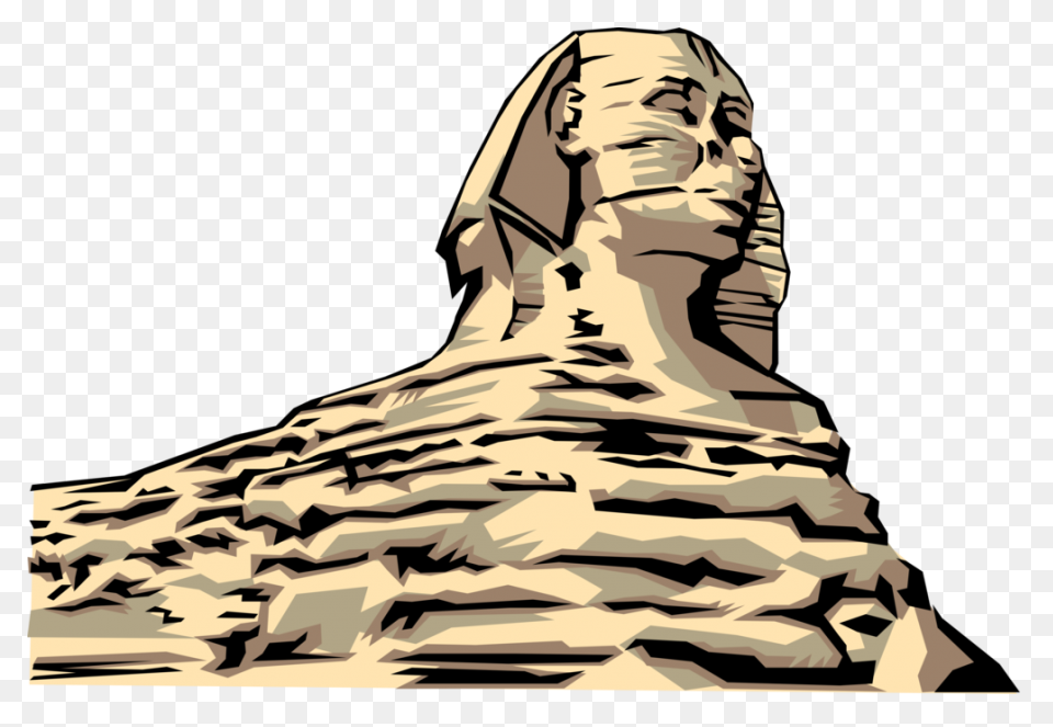 Egyptian Symbol Sphinx Hand Drawn T