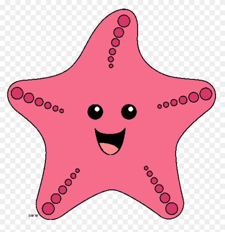 Ocean Starfish Cartoon Line Clipart