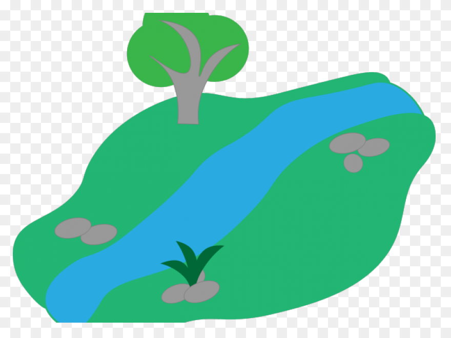 Mountain Stream With Trees Clipart 
