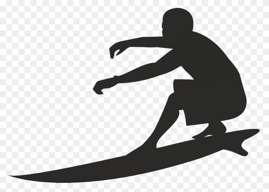 Girl Surfer Rides Surfboard - Vecto