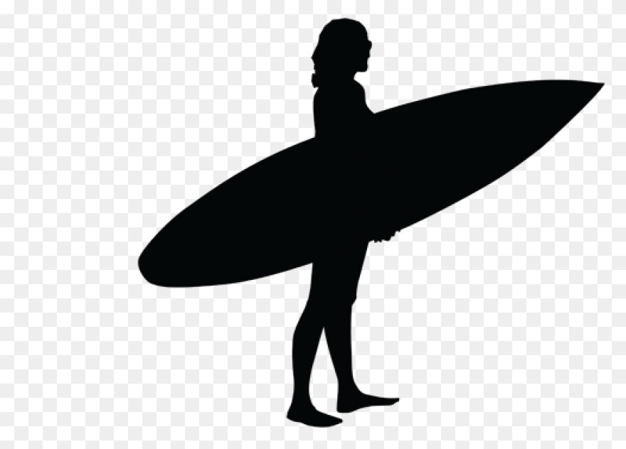 Girl Surfer Rides Surfboard - Vecto