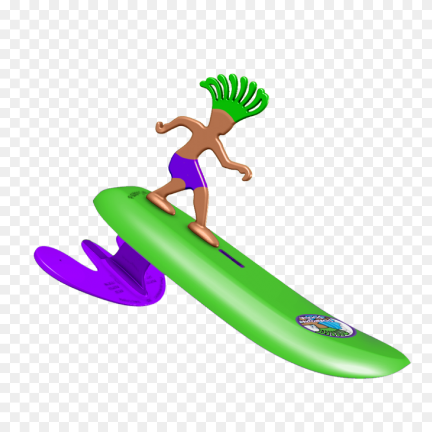 Girl Surfer Rides Surfboard - Vecto
