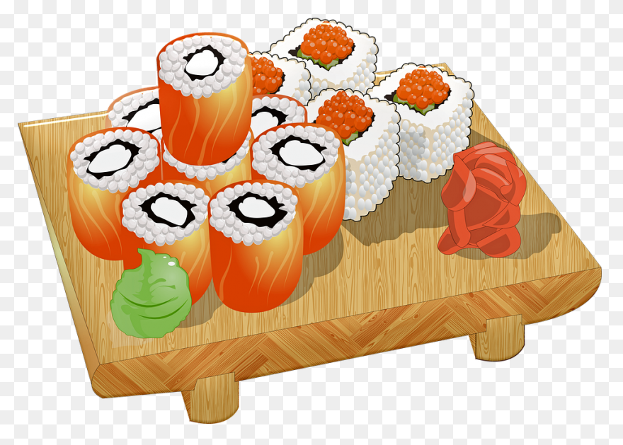 Sushi Roll Vector Clipart Asian Cui