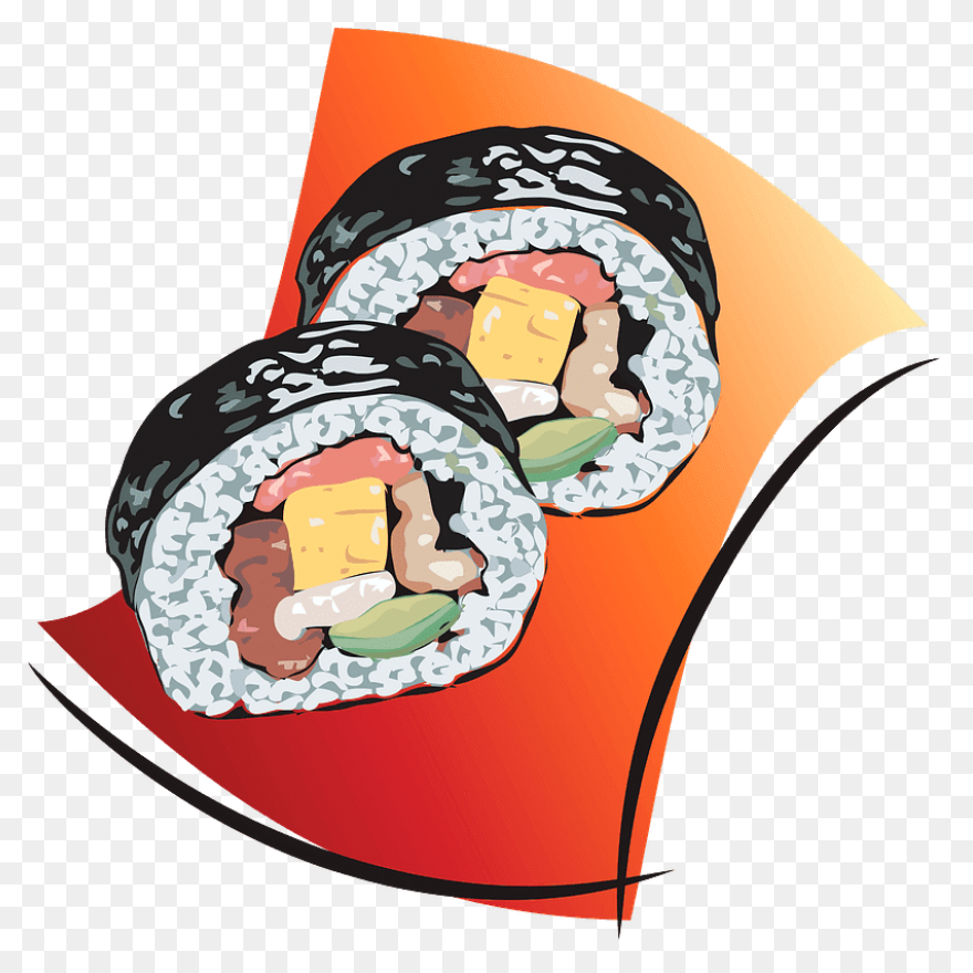 Sushi Roll Vector Clipart Asian Cui