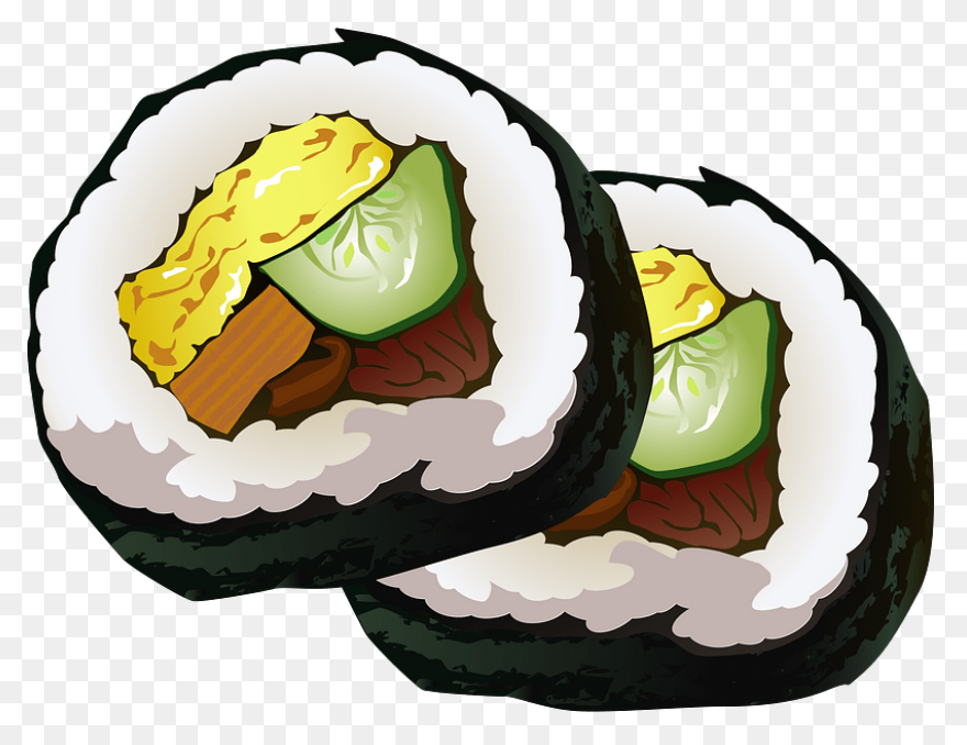 Sushi Roll Vector Clipart Asian Cui