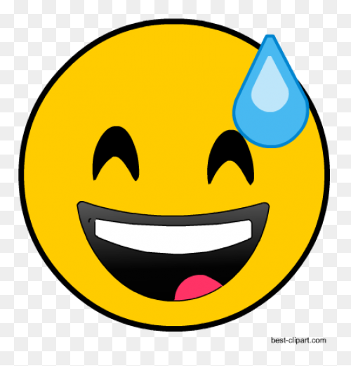 Laughing Face With Sweat Clipart - Sweat
