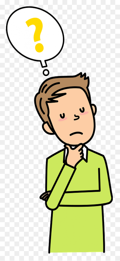 Cartoon Businessman Thinking With H