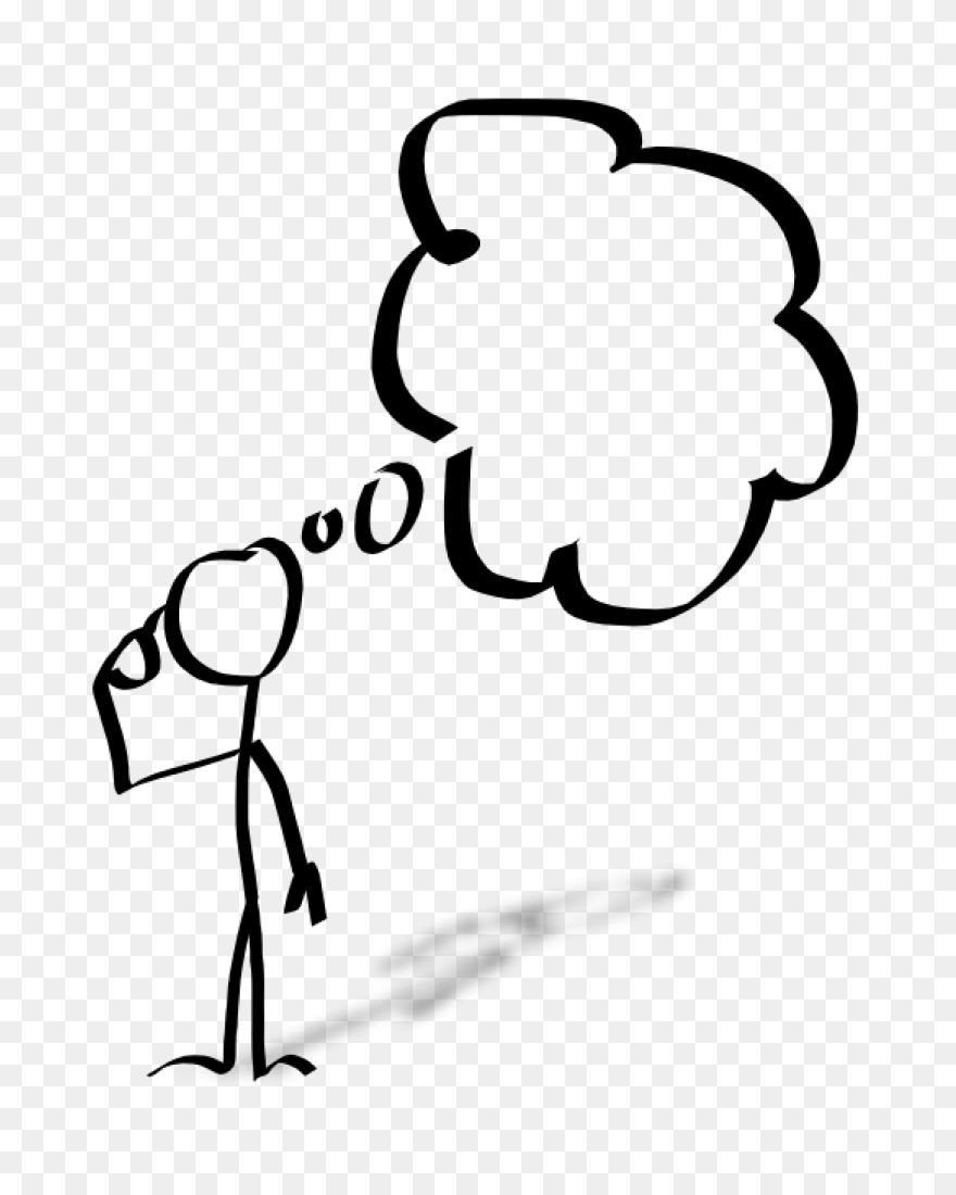 Cartoon Businessman Thinking With H