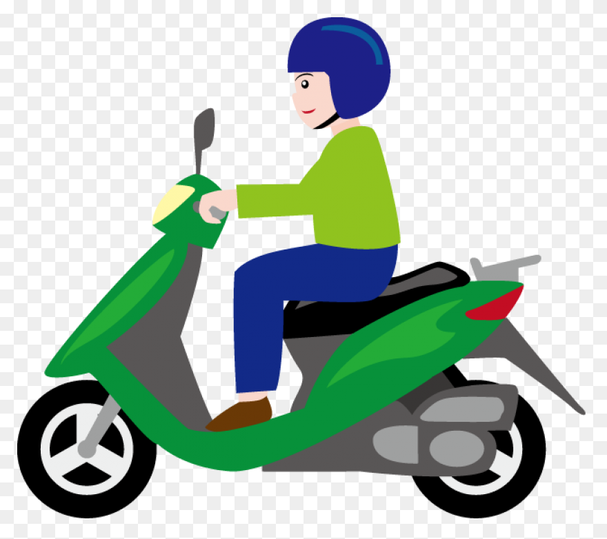 Bicycle Cartoon Clipart - Motorcycl