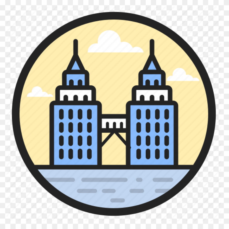 City Skyline With Twin Towers Stick