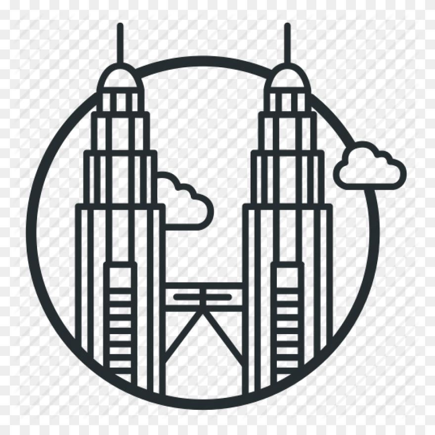 City Skyline With Twin Towers Stick