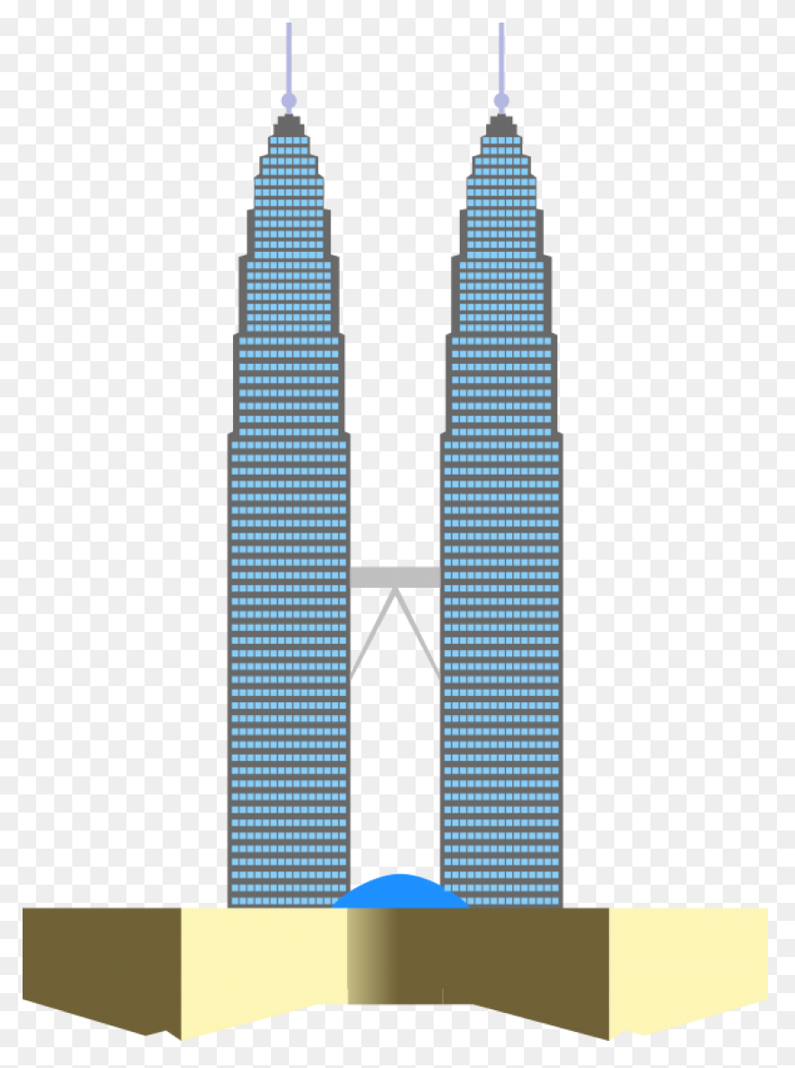 City Skyline With Twin Towers Stick
