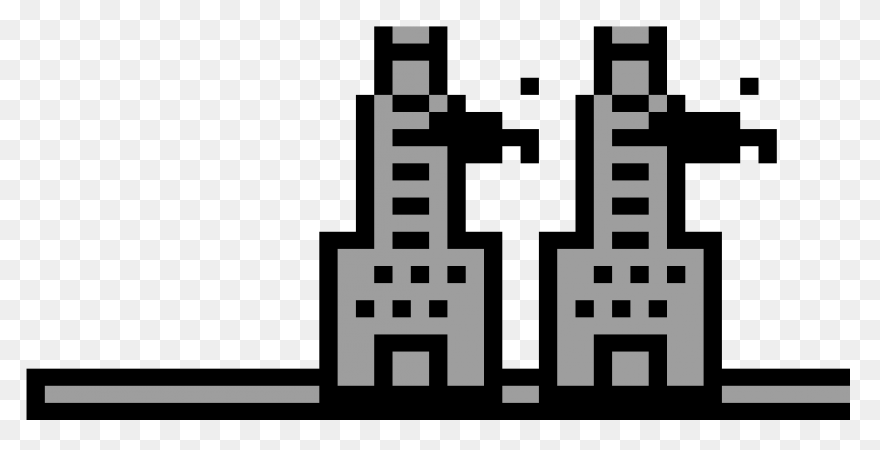 City Skyline With Twin Towers Stick