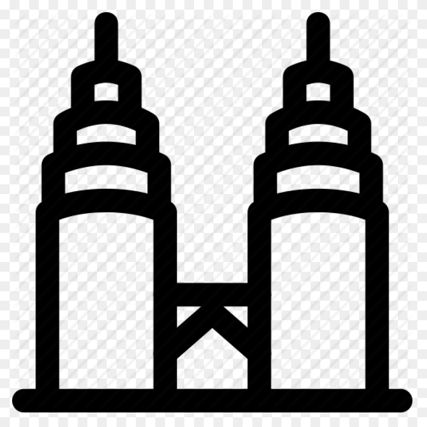 City Skyline With Twin Towers Stick