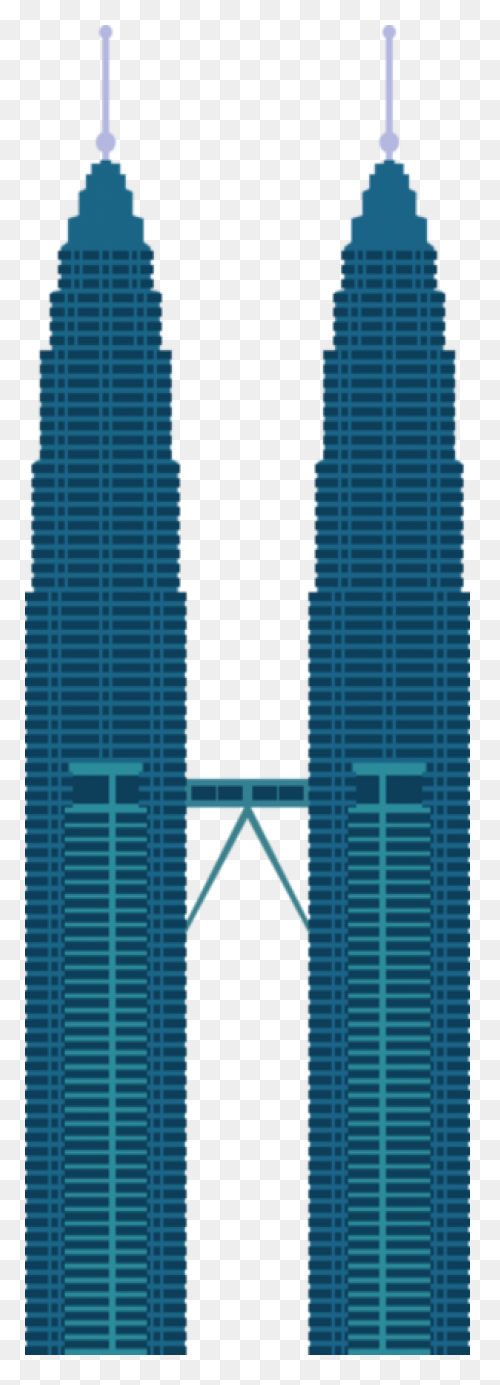 City Skyline With Twin Towers Stick