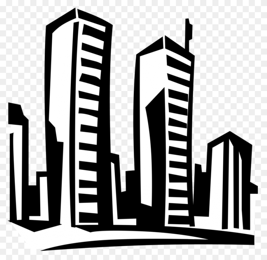 City Skyline With Twin Towers Stick